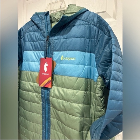 Capa Women's Large Insulated Hooded Jacket Blue Light Green NWT Puff Puffer - Picture 2 of 16